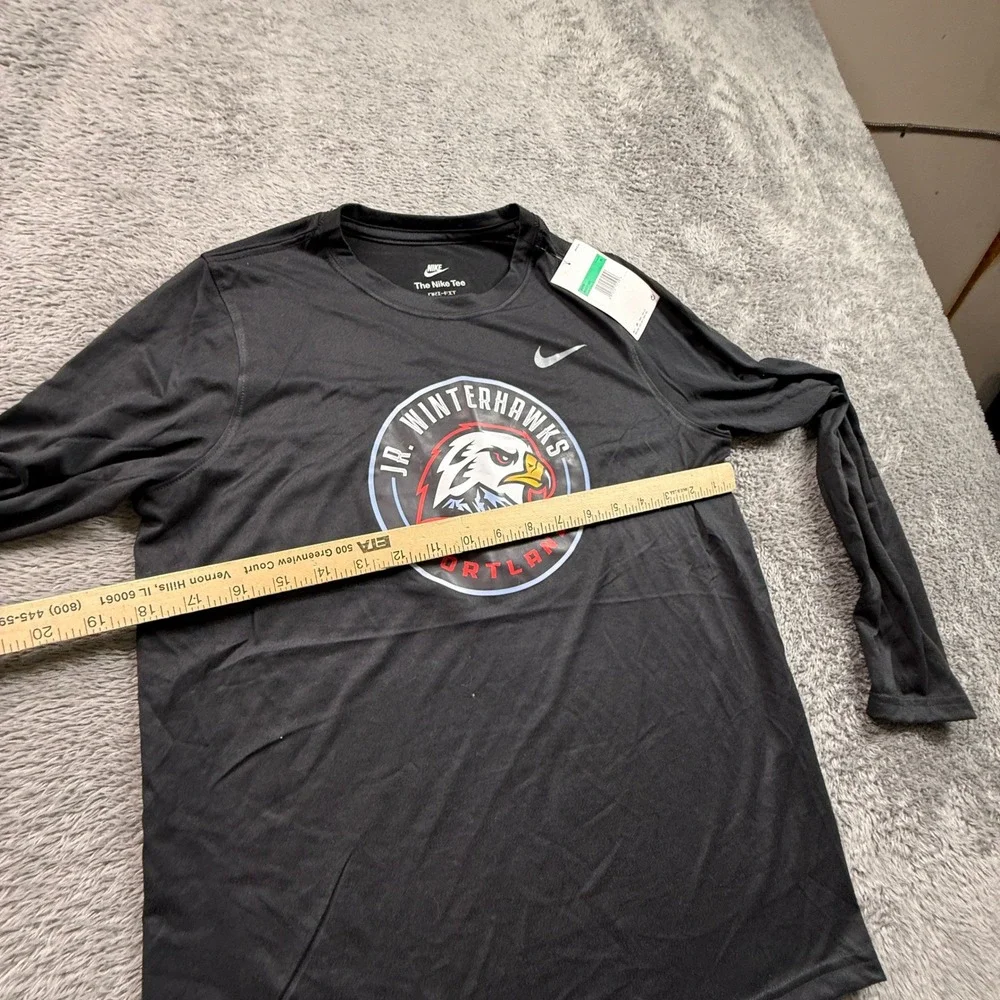 Nike Long Sleeve Shirt Boys XL Black NWT Portland Jr Winterhawks Dri-FIT 840177